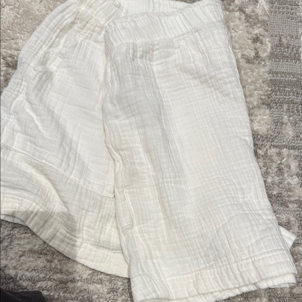 White Drawstring Shorts - Picture 2 of 2